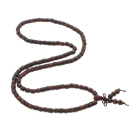 108 Mala Beads, Red Sandalwood, with nylon elastic cord, Column, Buddhist jewelry, henna, 6x7mm, Length:Approx 26.5 Inch, 10Strands/Bag, 108PCs/Strand, Sold By Bag