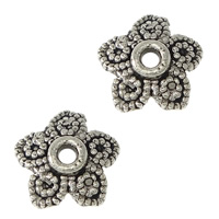 Tibetan Style Bead Cap, Flower, antique silver color plated, nickel, lead & cadmium free, 8x8x0.50mm, Hole:Approx 1mm, 3500PCs/Lot, Sold By Lot