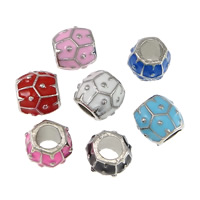 Tibetan Style European Beads, Drum, platinum color plated, without troll & enamel, more colors for choice, nickel, lead & cadmium free, 10x9mm, Hole:Approx 5mm, 100PCs/Lot, Sold By Lot