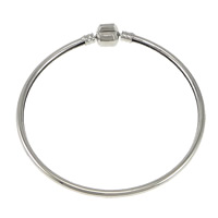 Brass Bangle, platinum color plated, nickel, lead & cadmium free, 3mm, Inner Diameter:Approx 65.5x62.5mm, Length:Approx 8 Inch, 50PCs/Lot, Sold By Lot