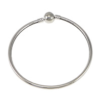Brass Bangle, platinum color plated, nickel, lead & cadmium free, 3mm, Inner Diameter:Approx 63x58.5mm, Length:Approx 8 Inch, 50PCs/Lot, Sold By Lot