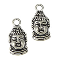 Буддийские бусы, цинковый сплав, Будда, плакированный цветом под старое серебро, не содержит никель, свинец, 7.50x16x4mm, отверстие:Приблизительно 2mm, 500ПК/Лот, продается Лот