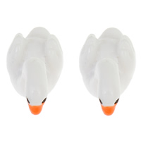 Cartoon Resin Cabochon, Swan, flat back & solid color, white, 18x14x10mm, 100PCs/Bag, Sold By Bag