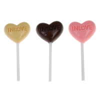 Food Resin Cabochon, Candy, word love, flat back & solid color, more colors for choice, 25x55x9mm, 100PCs/Bag, Sold By Bag