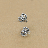 Thailand Sterling Silver Bail Bead, Column, hollow, 6x5mm, Hole:Approx 1-3mm,1-3mm, 35PCs/Lot, Sold By Lot