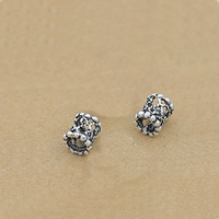 Perles en argent massif de Bali, Thaïlande, pilier, creux, 6x5mm, Trou:Environ 1-3mm, 40PC/lot, Vendu par lot