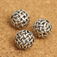 Ταϊλάνδη Sterling Silver Beads, Γύρος, κοίλος, 10mm, Τρύπα:Περίπου 1.8mm, 20PCs/Παρτίδα, Sold Με Παρτίδα