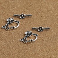Thailand Sterling Silver Toggle Clasp, 15mm,2x18mm, Hole:Approx 1-3mm, 10Sets/Lot, Sold By Lot