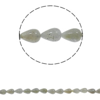 Natürliche graue Achat Perlen, Grauer Achat, Tropfen, 8x12mm, Bohrung:ca. 1.5mm, ca. 34PCs/Strang, verkauft per ca. 15.3 ZollInch Strang