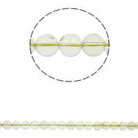 Zitronenquarz Perle, rund, natürlich, verschiedene Größen vorhanden, Bohrung:ca. 1.5mm, verkauft per ca. 15.7 ZollInch Strang