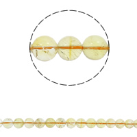 Naturlig krystal perler, Citrin, Runde, November Birthstone & forskellig størrelse for valg, Hole:Ca. 1.5mm, Solgt Per Ca. 15.7 inch Strand