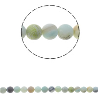 Amazonit Perlen, rund, natürlich, verschiedene Größen vorhanden & satiniert, Bohrung:ca. 1.5mm, verkauft per ca. 15.7 ZollInch Strang