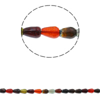 Agate Beads, Mixed Agate, Teardrop, natural, 8x10mm, Hole:Approx 1.5mm, Approx 36PCs/Strand, Sold Per Approx 15.7 Inch Strand