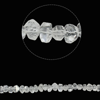 Grânulos de quartzo natural clara, Cristal branco, naturais, facetada, 13-14mm, Buraco:Aprox 1.5mm, Aprox 42PCs/Strand, vendido para Aprox 15.7 inchaltura Strand