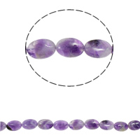 Natural Amethyst Beads, Flat Oval, February Birthstone, 20x15x7mm, Hole:Approx 1.5mm, Approx 16PCs/Strand, Sold Per Approx 15.7 Inch Strand