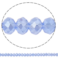 Abalorios de Cristal con forma Toroidal, imitación de cristal de swarovski, Zafiro Claro, 4x6mm, agujero:aproximado 1mm, longitud:aproximado 17.5 Inch, 10Strandsfilamento/Bolsa, aproximado 100PCs/Sarta, Vendido por Bolsa