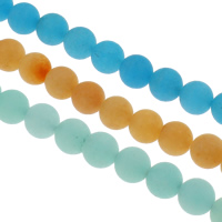 gefärbter Marmor Perle, rund, verschiedene Größen vorhanden & satiniert, keine, Bohrung:ca. 1.5mm, verkauft per ca. 15.7 ZollInch Strang