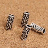 Thailand Sterling Silver Curved Tube Beads, 12x5mm, Hole:Approx 3mm, 20PCs/Lot, Sold By Lot