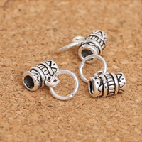 Thailand Sterling Silver Bail Bead, Column, 7x4mm, Hole:Approx 2mm,1-3mm, 30PCs/Lot, Sold By Lot