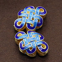 925 Sterling Silver Cloisonne Beads Chinese Knot real gold plated Approx 2mm Sold By Lot