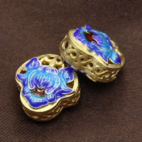 925 Sterling Silver Cloisonne Beads real gold plated hollow Approx 1mm Sold By Lot