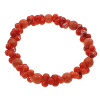 Coral Bracelet Natural Coral Barbell natural red 8mm Sold Per Approx 6.5 Inch Strand