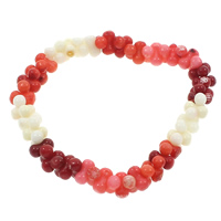Coral Bracelet, Natural Coral, Barbell, natural, multi-colored, 8x4mm, Sold Per Approx 6.5 Inch Strand