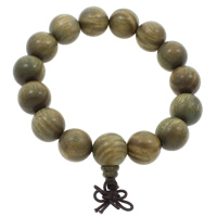 Wrist Mala Aloewood with nylon elastic cord Round Buddhist jewelry grey Length Approx 7.5 Inch Sold By Bag