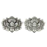 Tibetan Style Flower Beads, antique silver color plated, nickel, lead & cadmium free, 12x9x4mm, Hole:Approx 1mm, Approx 1100PCs/KG, Sold By KG
