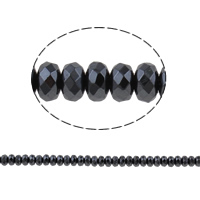Nicht-magnetische Hämatit Perlen, Non- magnetische Hämatit, Rondell, verschiedene Größen vorhanden & facettierte, schwarz, Bohrung:ca. 1mm, Länge:ca. 15.7 ZollInch, verkauft von Tasche
