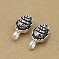 Thailand Sterling Silver, Teardrop, Buddhist jewelry, 21x11x10mm, Hole:Approx 1-3mm, 5PCs/Lot, Sold By Lot