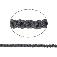 Non Magnetic Hematite Beads, Flower, black, 8x8x3mm, Hole:Approx 1mm, Length:Approx 15.7 Inch, 10Strands/Bag, Approx 100PCs/Strand, Sold By Bag