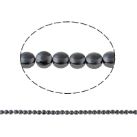 Nicht-magnetische Hämatit Perlen, Non- magnetische Hämatit, flache Runde, verschiedene Größen vorhanden, schwarz, Bohrung:ca. 1mm, Länge:ca. 15.7 ZollInch, verkauft von Tasche