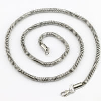 Stainless Steel Chain Necklace & mesh chain original color Length Approx 19.6 Inch Sold By Lot