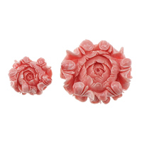 Fluted Giant Flower Carved pink Approx 1.5mm Sold By Lot
