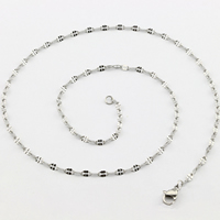 Nerezová ocel řetěz náhrdelník, Nerez, různé velikosti pro výběr, Původní barva, Délka Cca 19.6 inch, 50přediva/Lot, Prodáno By Lot
