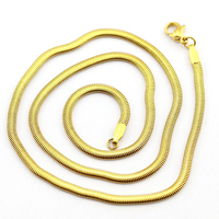 Stainless Steel Chain Necklace, gold color plated, different size for choice & herringbone chain, Length:Approx 19.6 Inch, 10Strands/Lot, Sold By Lot