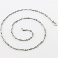 Stainless Steel Chain Necklace & rope chain original color Length Approx 19.6 Inch Sold By Lot