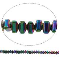 Abalorios de Hematita no Magnética, Triángulo, chapado en colorido, diverso tamaño para la opción, multicolor, agujero:aproximado 1mm, longitud:aproximado 15.7 Inch, Vendido por Bolsa