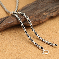 Thailand Sterling Silver Chain Necklace & rope chain 3mm Sold By Strand