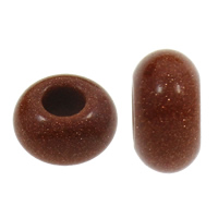 Goldstone, Rondelle, natural, without troll, 8x14mm, Hole:Approx 6mm, 100PCs/Bag, Sold By Bag