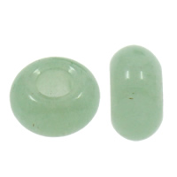 Perles de pierres précieuses style European, aventurine vert, rondelle, naturel, sans filetage, 8x14mm, Trou:Environ 6mm, 100PC/sac, Vendu par sac