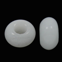 Koraliki European z kamienia, Jadeit biały, Okrąg, Naturalne, bez gwintu, 8x14mm, otwór:około 6mm, 100komputery/torba, sprzedane przez torba
