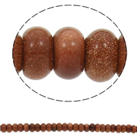 Goldstone perler, Rondelle, naturlig, 10x6mm, Hole:Ca. 1.5mm, Ca. 64pc'er/Strand, Solgt Per Ca. 15.7 inch Strand