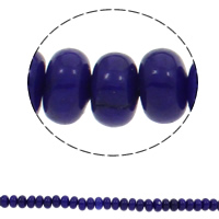 marbre teint goutte, rondelle, bleu, 10x6mm, Trou:Environ 1.5mm, Environ 59PC/brin, Vendu par Environ 14.9 pouce brin