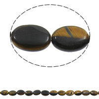 Tiger Eye Beads, Flat Oval, natural, 13x18x5mm, Hole:Approx 1.5mm, Approx 23PCs/Strand, Sold Per Approx 15.7 Inch Strand