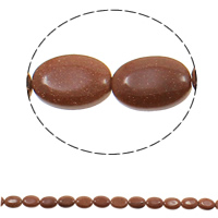 Goldstone Beads, Flat Oval, natural, 13x18x5mm, Hole:Approx 1.5mm, Approx 22PCs/Strand, Sold Per Approx 15.3 Inch Strand