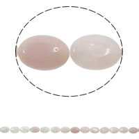 Perline di quarzo rosa naturale, Ovale piatto, 13x18x6mm, Foro:Appross. 1.5mm, Appross. 22PC/filo, Venduto per Appross. 15.3 pollice filo