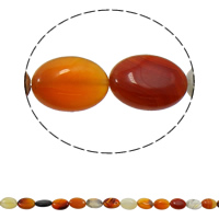 Naturlig rød agat perler, Red Agate, Flad Oval, 13x18x5mm, Hole:Ca. 1.5mm, Ca. 22pc'er/Strand, Solgt Per Ca. 15.3 inch Strand