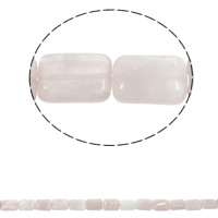 Natürliche Rosenquarz Perlen, Rechteck, 13x18x6mm, Bohrung:ca. 1.5mm, ca. 22PCs/Strang, verkauft per ca. 15.3 ZollInch Strang